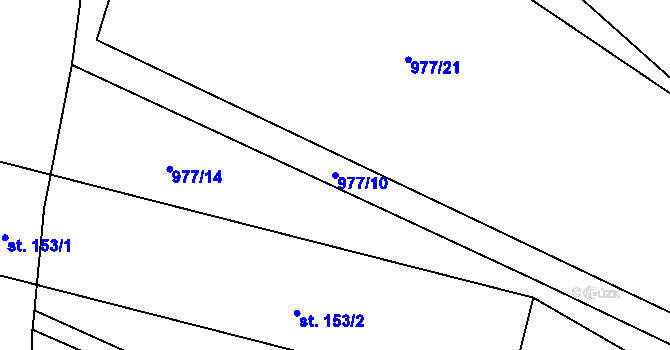 Parcela st. 977/10 v KÚ Kondrac, Katastrální mapa