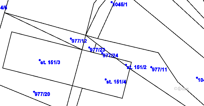 Parcela st. 977/24 v KÚ Kondrac, Katastrální mapa