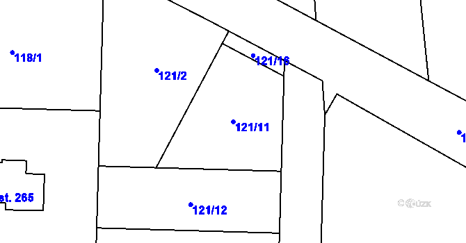Parcela st. 121/11 v KÚ Kondrac, Katastrální mapa