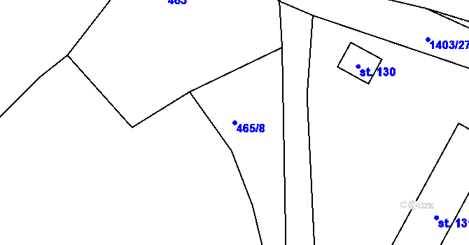 Parcela st. 465/8 v KÚ Kondrac, Katastrální mapa