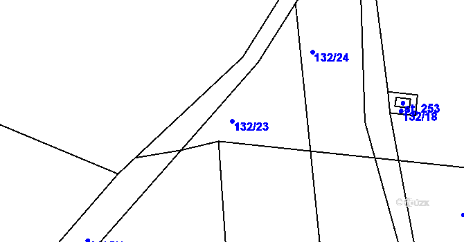 Parcela st. 132/23 v KÚ Kondrac, Katastrální mapa