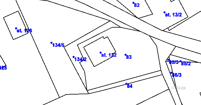 Parcela st. 122 v KÚ Kamenice u Konecchlumí, Katastrální mapa