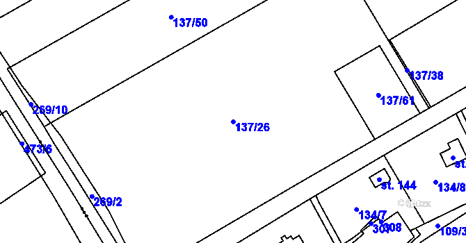 Parcela st. 137/26 v KÚ Kamenice u Konecchlumí, Katastrální mapa