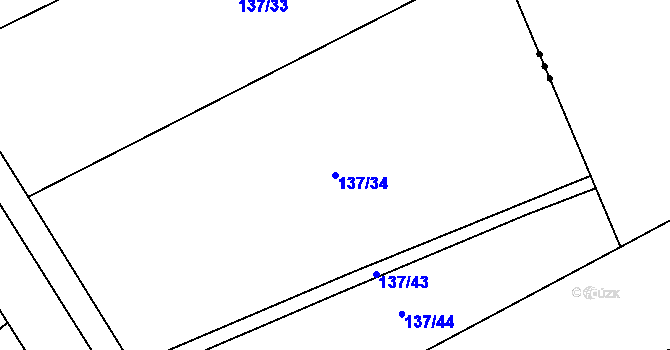 Parcela st. 137/34 v KÚ Kamenice u Konecchlumí, Katastrální mapa