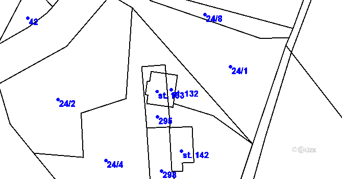 Parcela st. 132 v KÚ Kamenice u Konecchlumí, Katastrální mapa