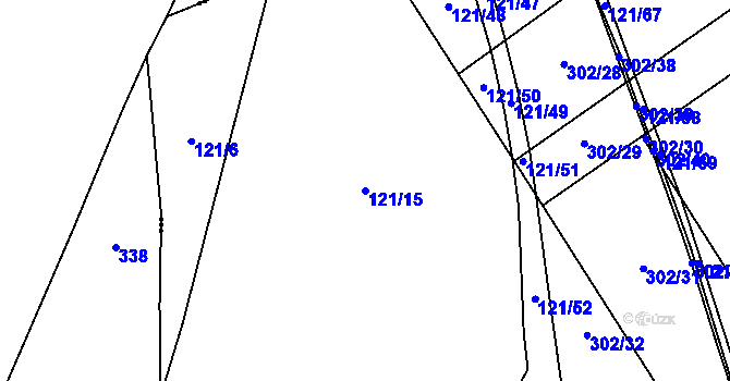 Parcela st. 121/15 v KÚ Kamenice u Konecchlumí, Katastrální mapa