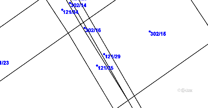 Parcela st. 121/29 v KÚ Kamenice u Konecchlumí, Katastrální mapa