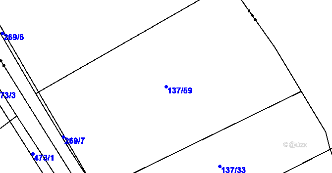 Parcela st. 137/59 v KÚ Kamenice u Konecchlumí, Katastrální mapa