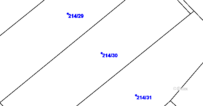 Parcela st. 214/30 v KÚ Kamenice u Konecchlumí, Katastrální mapa