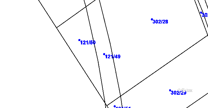 Parcela st. 121/49 v KÚ Kamenice u Konecchlumí, Katastrální mapa