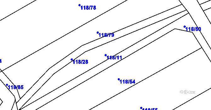 Parcela st. 118/11 v KÚ Konecchlumí, Katastrální mapa