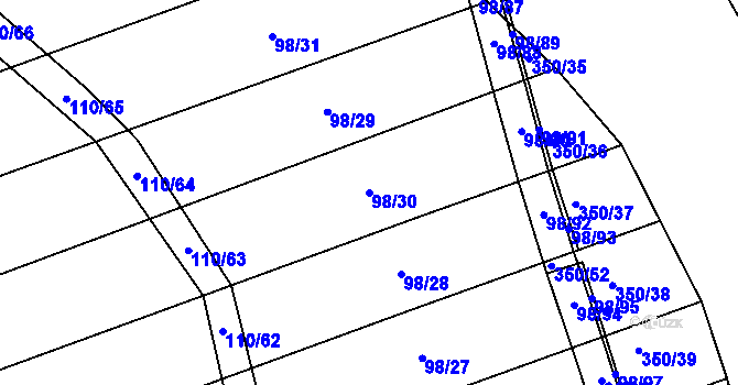 Parcela st. 98/30 v KÚ Konecchlumí, Katastrální mapa