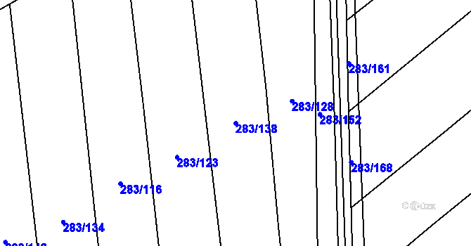 Parcela st. 283/138 v KÚ Konecchlumí, Katastrální mapa