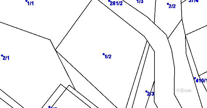 Parcela st. 1/2 v KÚ Kovač, Katastrální mapa
