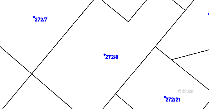 Parcela st. 272/8 v KÚ Kovač, Katastrální mapa