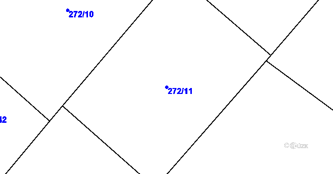 Parcela st. 272/11 v KÚ Kovač, Katastrální mapa