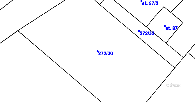 Parcela st. 272/30 v KÚ Kovač, Katastrální mapa