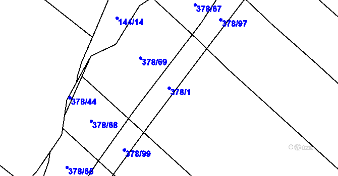 Parcela st. 378/1 v KÚ Kovač, Katastrální mapa