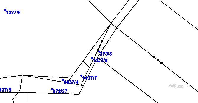 Parcela st. 378/5 v KÚ Kovač, Katastrální mapa