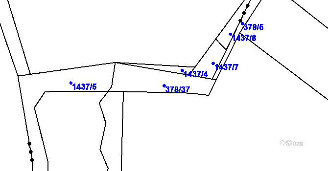 Parcela st. 378/37 v KÚ Kovač, Katastrální mapa
