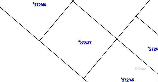 Parcela st. 272/37 v KÚ Kovač, Katastrální mapa