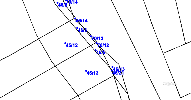 Parcela st. 46/5 v KÚ Kovač, Katastrální mapa