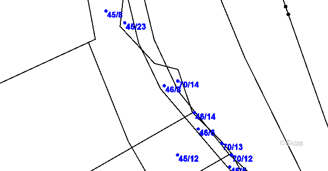 Parcela st. 46/8 v KÚ Kovač, Katastrální mapa