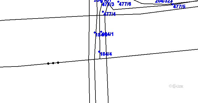 Parcela st. 184/4 v KÚ Kovač, Katastrální mapa