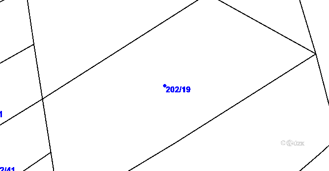 Parcela st. 202/19 v KÚ Kovač, Katastrální mapa