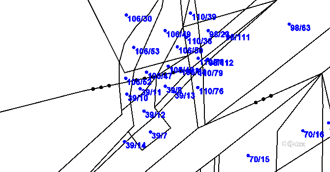 Parcela st. 39/8 v KÚ Kovač, Katastrální mapa