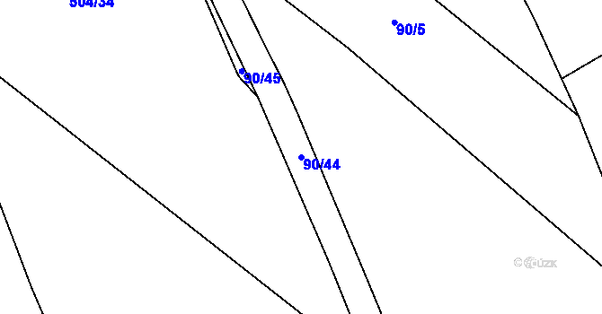 Parcela st. 90/44 v KÚ Kovač, Katastrální mapa