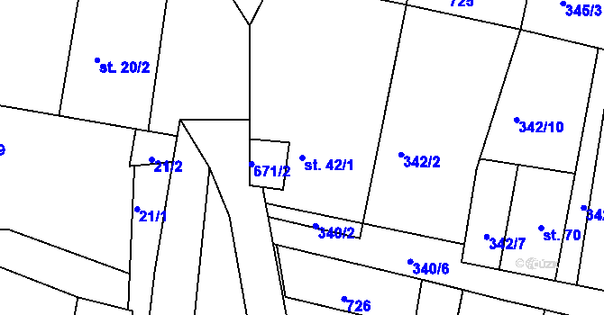 Parcela st. 42/1 v KÚ Koněprusy, Katastrální mapa