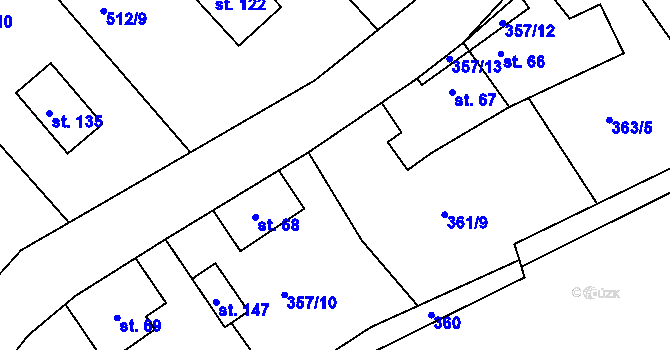 Parcela st. 357/7 v KÚ Koněprusy, Katastrální mapa