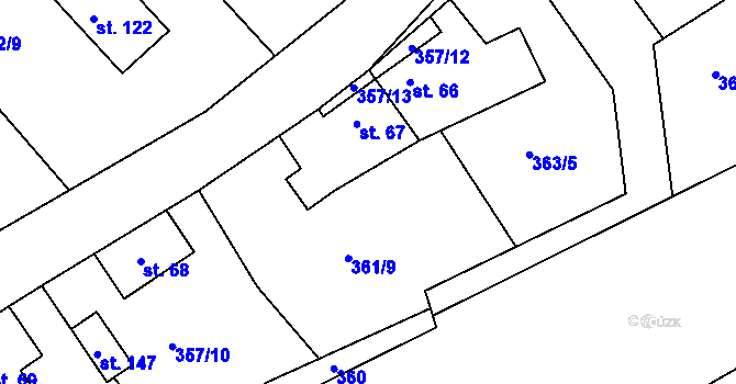Parcela st. 357/15 v KÚ Koněprusy, Katastrální mapa