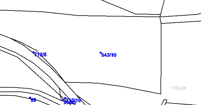 Parcela st. 543/10 v KÚ Koněprusy, Katastrální mapa