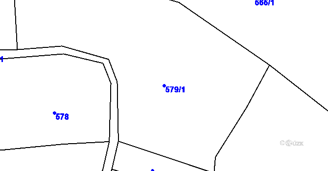 Parcela st. 579/1 v KÚ Koněprusy, Katastrální mapa