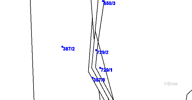 Parcela st. 729/2 v KÚ Koněprusy, Katastrální mapa