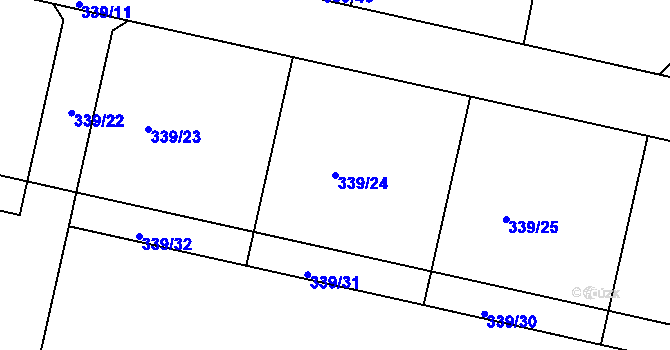 Parcela st. 339/24 v KÚ Koněprusy, Katastrální mapa