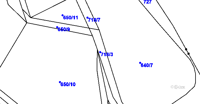 Parcela st. 718/3 v KÚ Koněprusy, Katastrální mapa