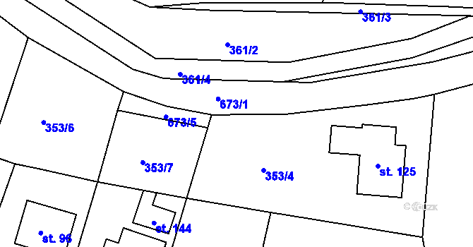 Parcela st. 673/6 v KÚ Koněprusy, Katastrální mapa