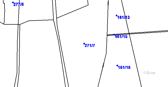 Parcela st. 271/7 v KÚ Koněprusy, Katastrální mapa