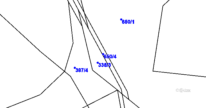 Parcela st. 650/4 v KÚ Koněprusy, Katastrální mapa