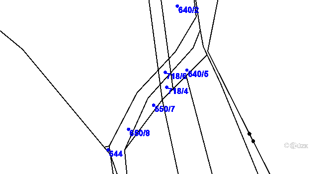 Parcela st. 718/4 v KÚ Koněprusy, Katastrální mapa
