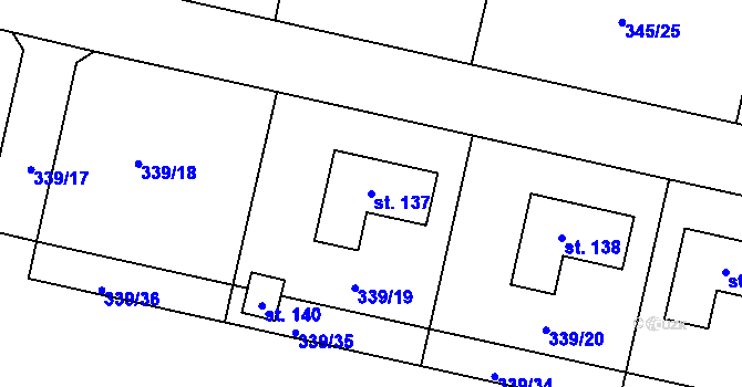 Parcela st. 137 v KÚ Koněprusy, Katastrální mapa