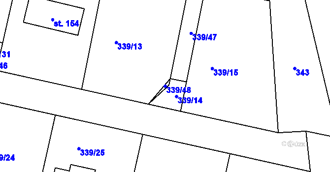 Parcela st. 339/48 v KÚ Koněprusy, Katastrální mapa