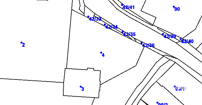 Parcela st. 4 v KÚ Koněšín, Katastrální mapa