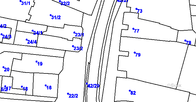 Parcela st. 42/1 v KÚ Koněšín, Katastrální mapa