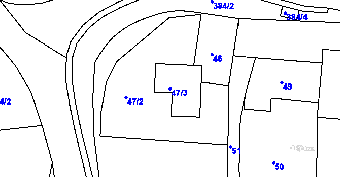 Parcela st. 47/3 v KÚ Koněšín, Katastrální mapa