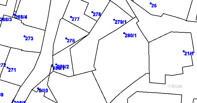 Parcela st. 280/2 v KÚ Koněšín, Katastrální mapa