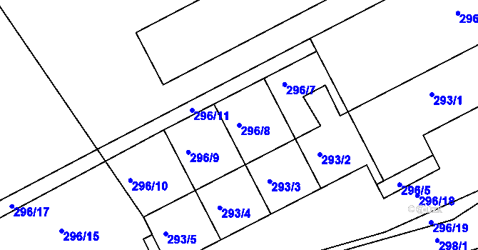 Parcela st. 296/8 v KÚ Koněšín, Katastrální mapa
